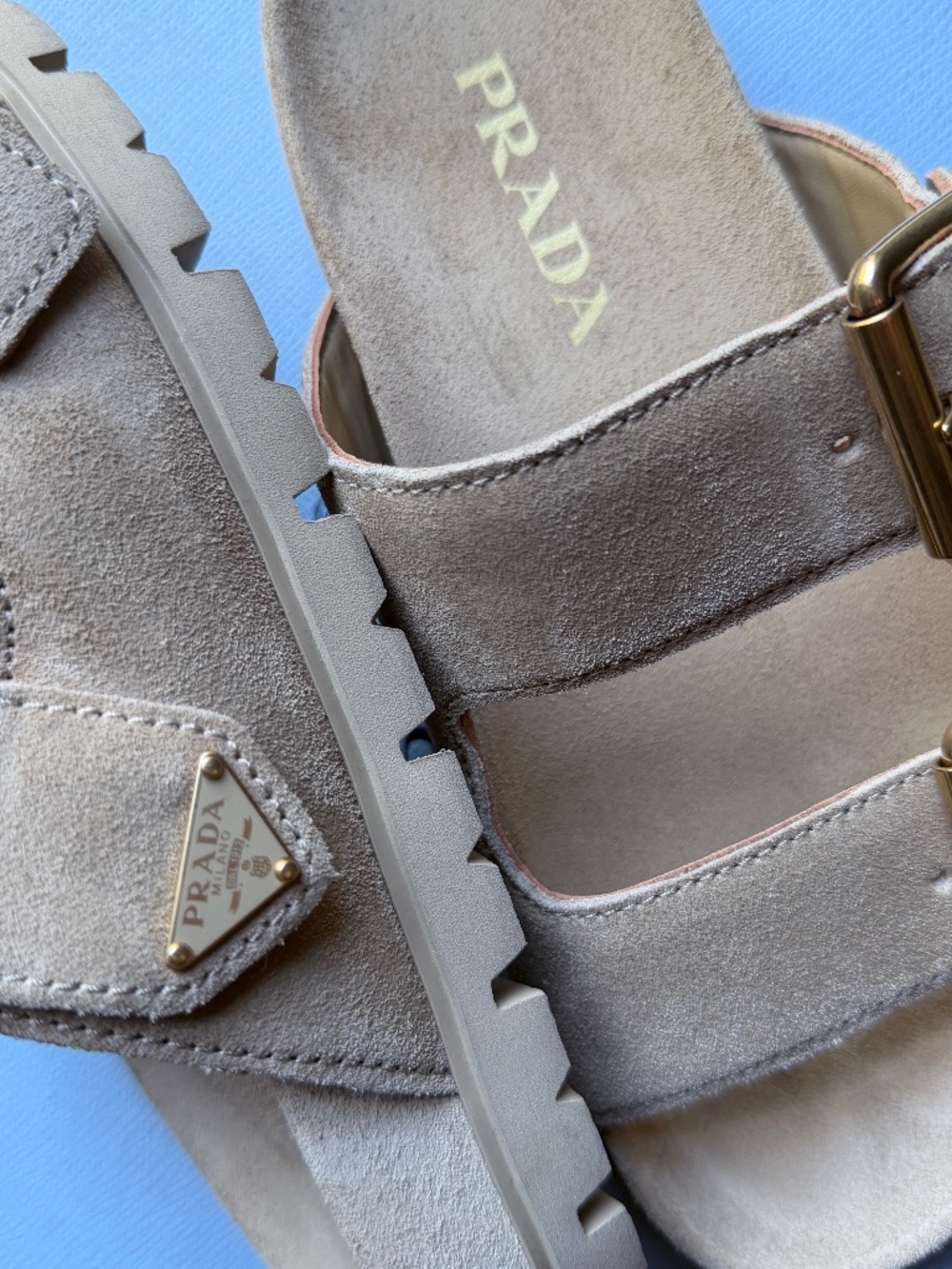 New with box and dustbag Prada Suede Slides 37.5